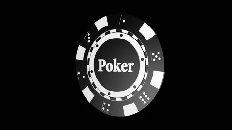 Black Poker Chip Animation, with Alpha Matte, Loop Video stock 131062459