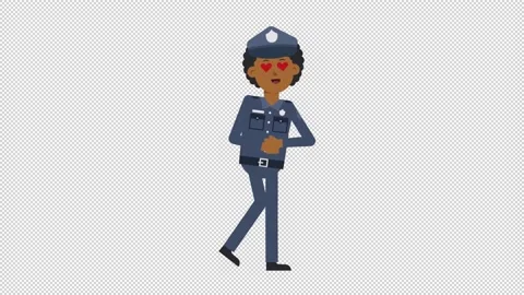 Black Policeman In Love Stock Footage 205044377