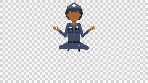 Black Policeman Meditating Video stock 205044398