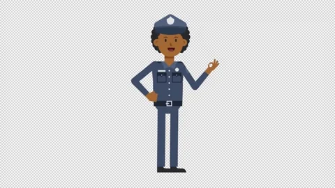 Black Policeman Ok Stock Footage 205044402