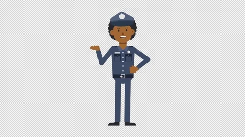 Black Policeman Talking Stock Footage 205054095