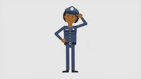 Black Policeman Thinking Stock Footage 205044513
