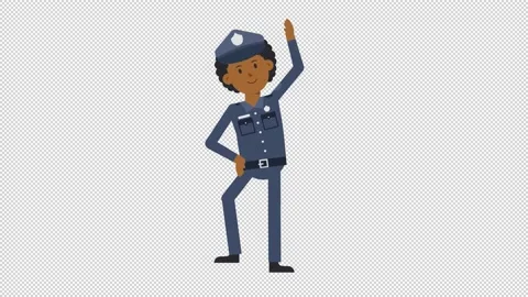 Black Policeman Warmup Exercise Video stock 205044263