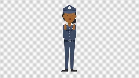 Black Policewoman Surprised Stock Footage 205047032
