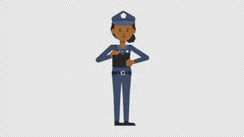 Black Policewoman Using Tablet Sad Stock Footage 205047088