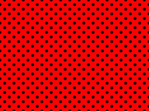 Black polka dots over red background Stock Illustration