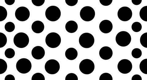Black polka dots pattern on white background 스톡 일러스트