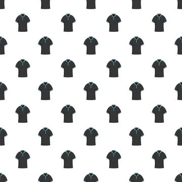 Black polo shirt seamless pattern background design Stock Illustration