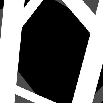 Black Polygon with Angular White Border Shapes Stock Illustration