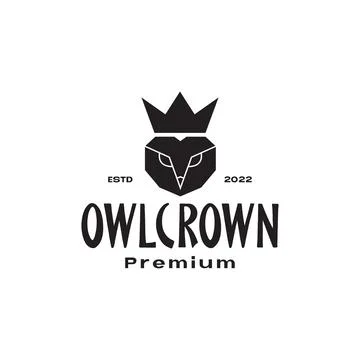 Black polygon owl with crown logo design vector graphic symbol icon illustr.. Stock Illustration