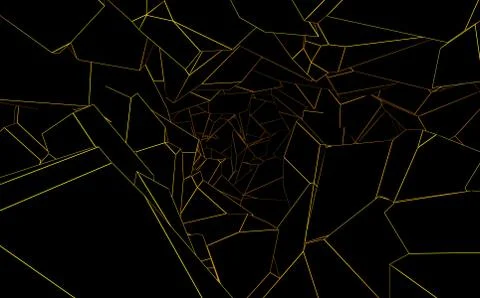 Black polygonal cavern 3d rendering Stock Illustration