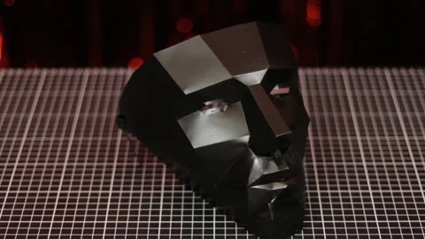 Black polygonal mask 002 Stock Footage 242958244