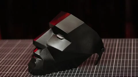 Black polygonal mask 003 Stock Footage 242958301