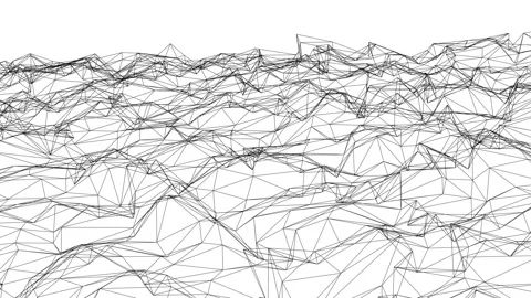 Black polygonal mesh slowly moving on a white background Stock Footage 85810528
