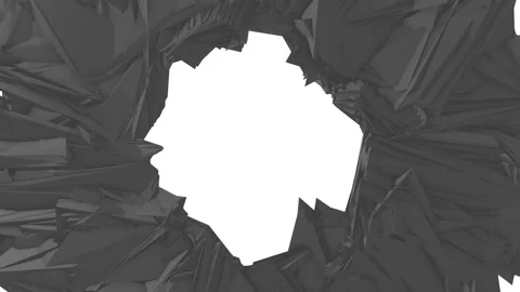 Black polygonal ring. Triangular shapes move freely in the ring. Stock Footage 166805703