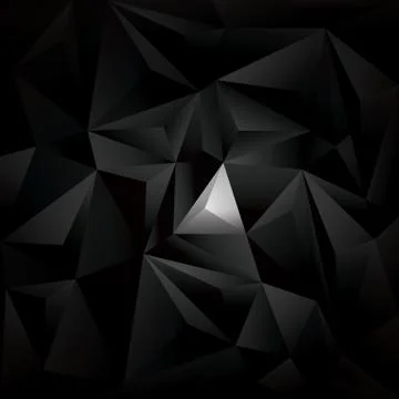 Black polygonal vector background. Dark low poly wallpaper with geometric Stock Illustration