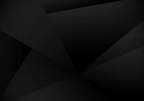 Black polygons triangles mosaic background. Low poly geometric dark backdrop. Stock Illustration