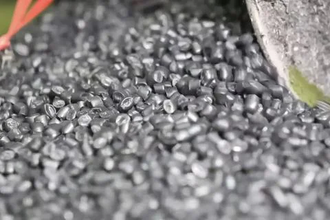 Black Polypropylene, Granules for Plastic Pipe Production Stock Photos
