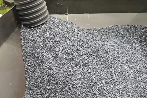 Black Polypropylene, Granules for Plastic Pipe Production Stock Photos