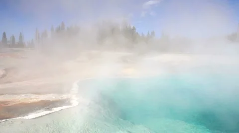 Black Pool Geyser 2 BigWeb Stock Footage 884921