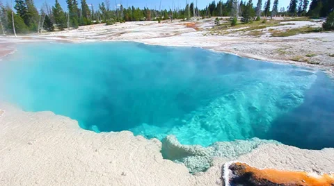 Black Pool of Yellowstone Stock-Footage 33445257