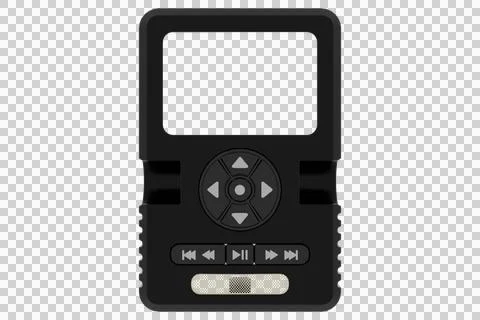 Black portable media player with a screen and control buttons Stock Illustration
