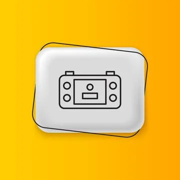 Black Portable video game console icon isolated on yellow background. Handh.. Stock Illustration