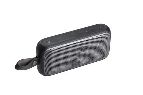 Black portable wireless Bluetooth speaker Stock Photos