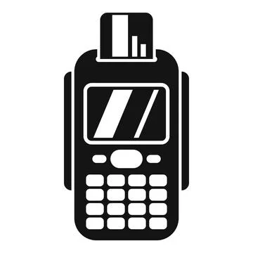 Black pos terminal processing a credit card payment Stock Illustration