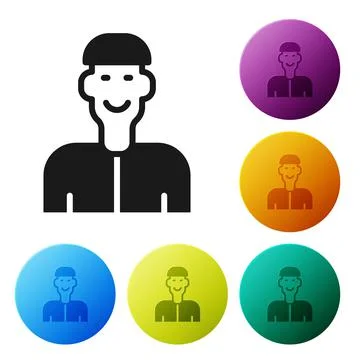 Black Positive thinking icon isolated on white background. Set icons in color Stock Illustration