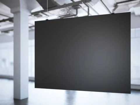 Black poster in a modern loft. 3d rendering イラスト素材