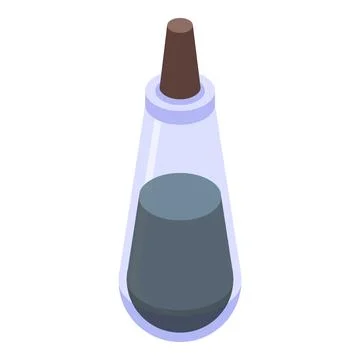 Black potion icon, isometric style Stock Illustration
