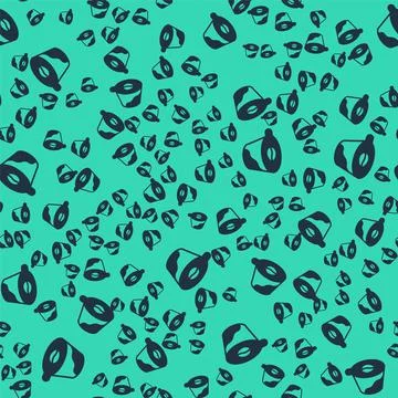 Black Pour over coffee maker icon isolated seamless pattern on green background Illustrazione stock