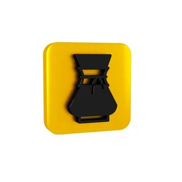 Black Pour over coffee maker icon isolated on transparent background Ilustração Stock
