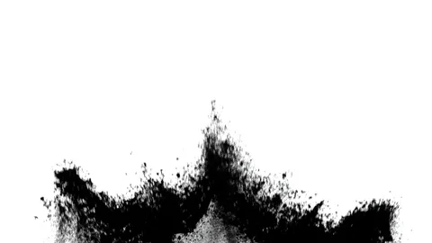 Black powder exploding on white background in super slow motion. Stock Footage 103230582