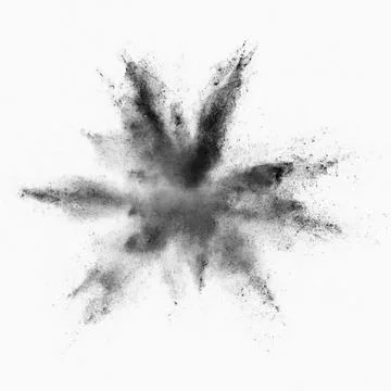 Black powder explosion on white Stock Illustration