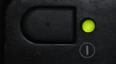 Black Power Button Green LED On Off Video stock 47260137