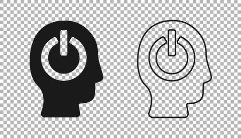 Black Power button icon isolated on transparent background. Start sign. Vector Stock Illustration