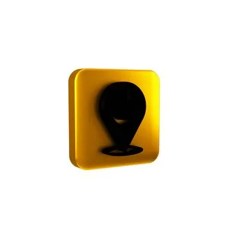 Black Power button icon isolated on transparent background. Start sign. Yel.. Stock Illustration
