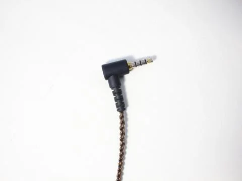 Black power cable with plug isolated on white background Stock Photos