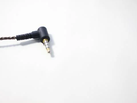 Black power cable with plug isolated on white background Stock Photos
