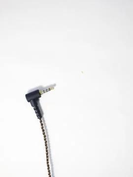 Black power cable with plug isolated on white background Stock Photos