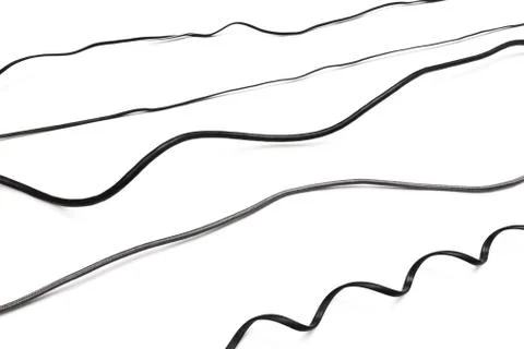 Black power cable socket set  isolated on white background -  Image Stock Photos