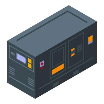 Black power generator icon isometric vector. Energy machine イラスト素材