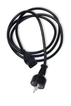 Black Power Supply Cable Stock Photos