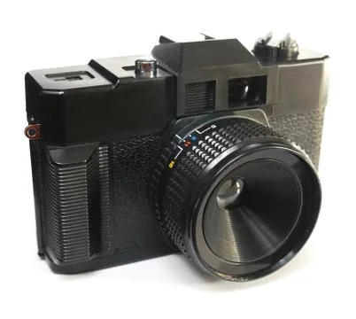 Black primitive plastic camera Stock Photos