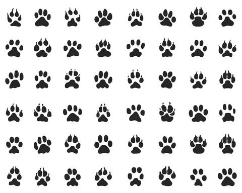 Black print of paw Stock Illustration