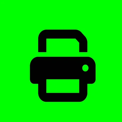 Black Printer Icon Animation on Green Screen Chroma Key Seamless Motion Loop Stock Footage 341468736