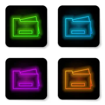 Black Printer icon isolated on black background. Abstract banner with liquid  Ilustração Stock