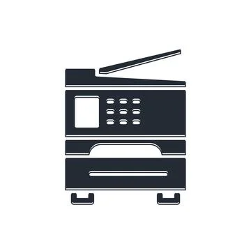 Black Printer icon isolated on white background.  Vector イラスト素材
